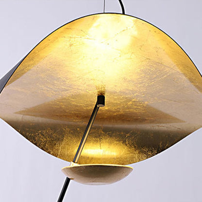 Modern Luxury Black & Gold Leaf Shape Pendant Light