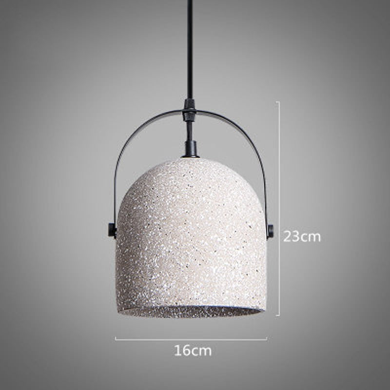 Modern Minimalist Grainy Cement Hanging Dome Pendant Light