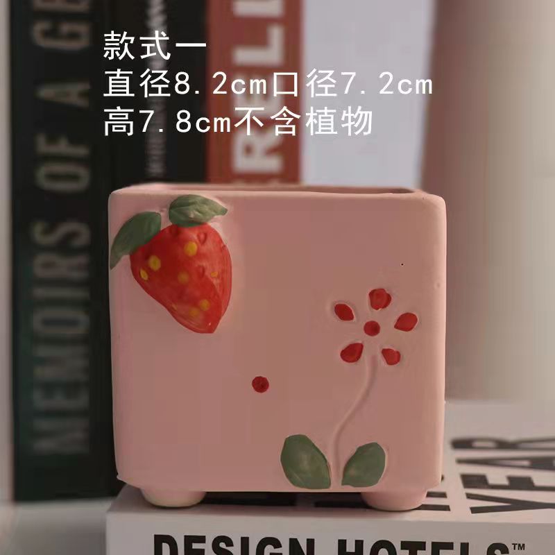 Handmade Mini Ceramic Strawberry Plant Pot