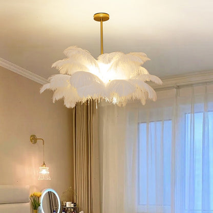 Modern Luxury Ostrich Feather Chandelier