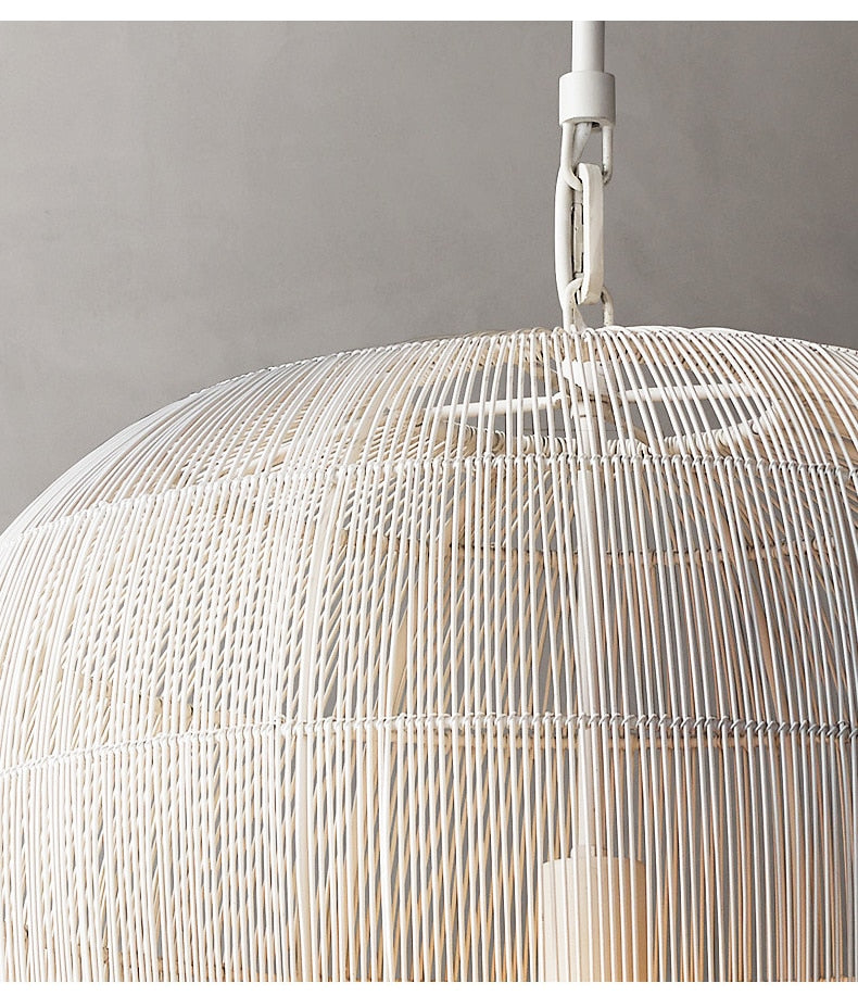 Japandi Wabi Sabi Wind Handmade Rattan Pendant Light