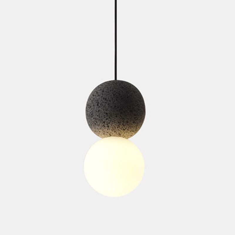 New Nordic Concrete + Frosted Glass Globe Pendant Light