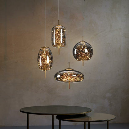 Nordic Glass Stars Jar Pendant Light