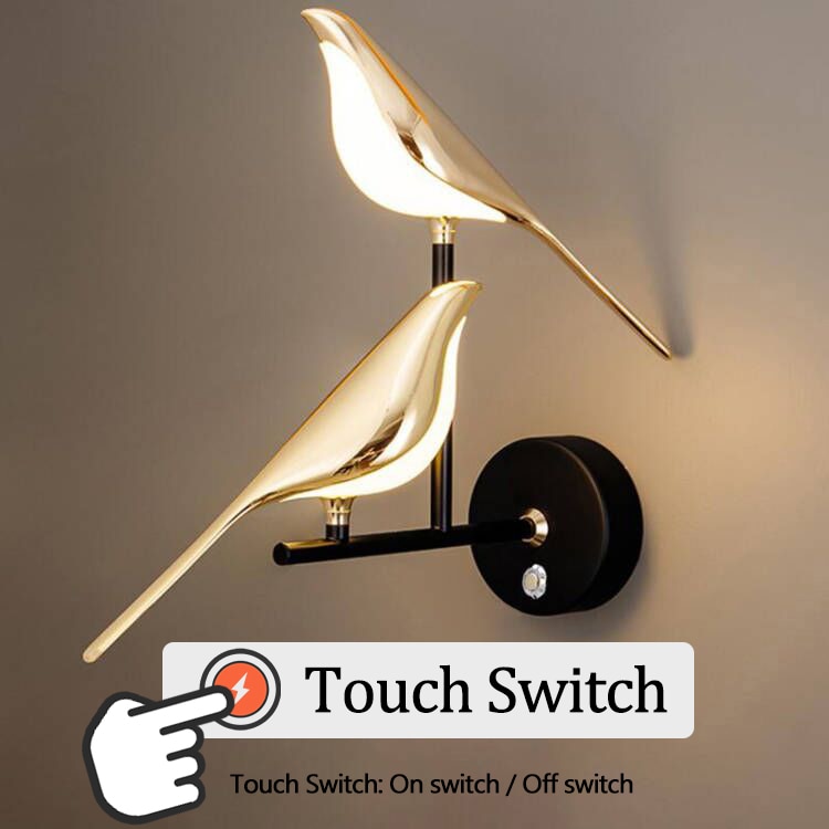 Modern Birdy Magpie Touch Switch LED Wall Lamp