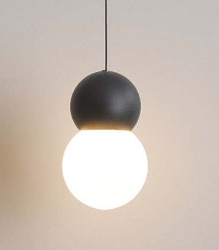 Modern Nordic LED Mixed Media Glass Globe Pendant Light