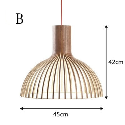 Yunke Hand-made Wooden Cage Pendant Light