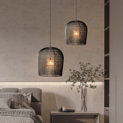 Japandi Wabi Sabi Wind Handmade Rattan Pendant Light