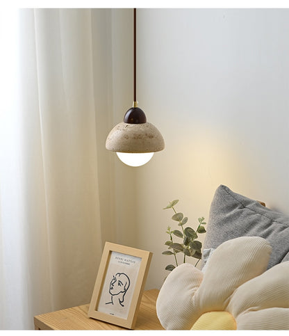 Japandi Designer Textured Marble Pendant Light