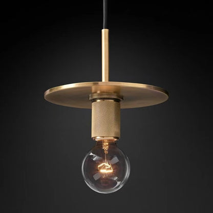 Minimalist Brass Scone + Clear Glass Pendant Light