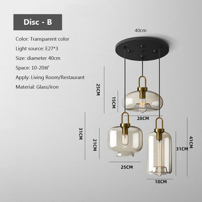 Wady Modern Mix Amber Glass Chandelier