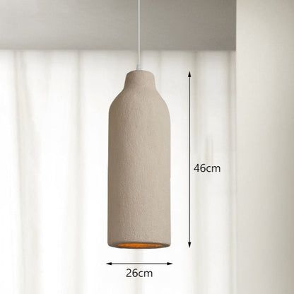 Japandi Wabi Sabi Cream Cylinder Style Pendant Light