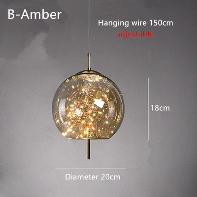 Nordic Glass Stars Jar Pendant Light