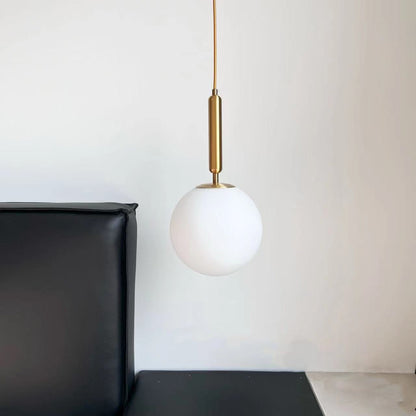 Modern Milk Glass Globe LED Pendant Light