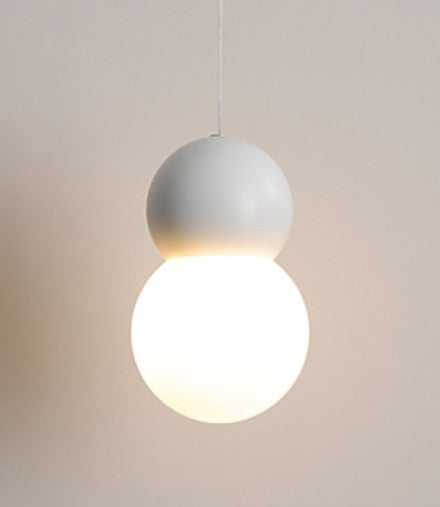 Modern Nordic LED Mixed Media Glass Globe Pendant Light