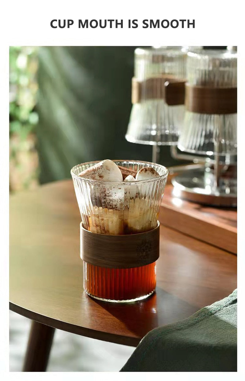 Japanese Style Glass Coffee Walnut Cup