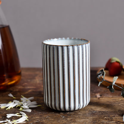 Monochromatic Vertical Striped Ceramic Cup