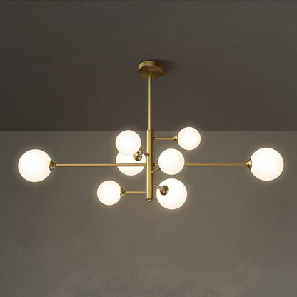 Sandy Modern Milk Glass Ball Branch Chandelier