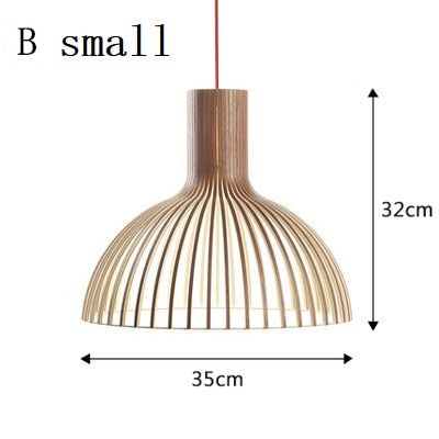 Yunke Hand-made Wooden Cage Pendant Light