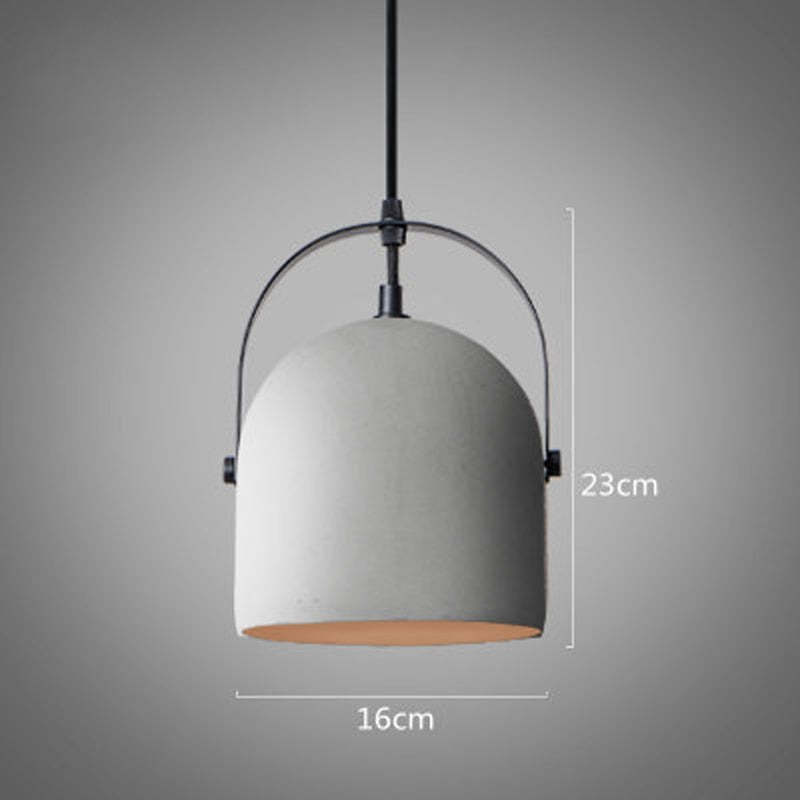 Modern Minimalist Grainy Cement Hanging Dome Pendant Light