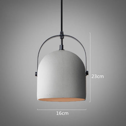 Modern Minimalist Grainy Cement Hanging Dome Pendant Light