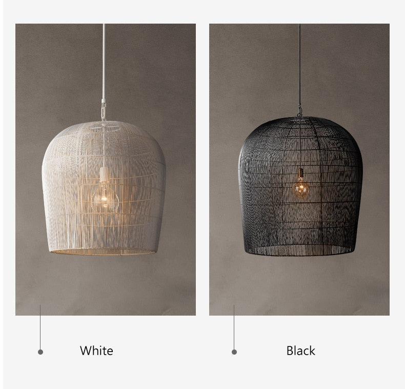 Japandi Wabi Sabi Wind Handmade Rattan Pendant Light