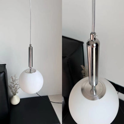 Modern Milk Glass Globe LED Pendant Light