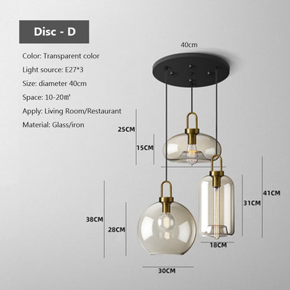 Wady Modern Mix Amber Glass Chandelier