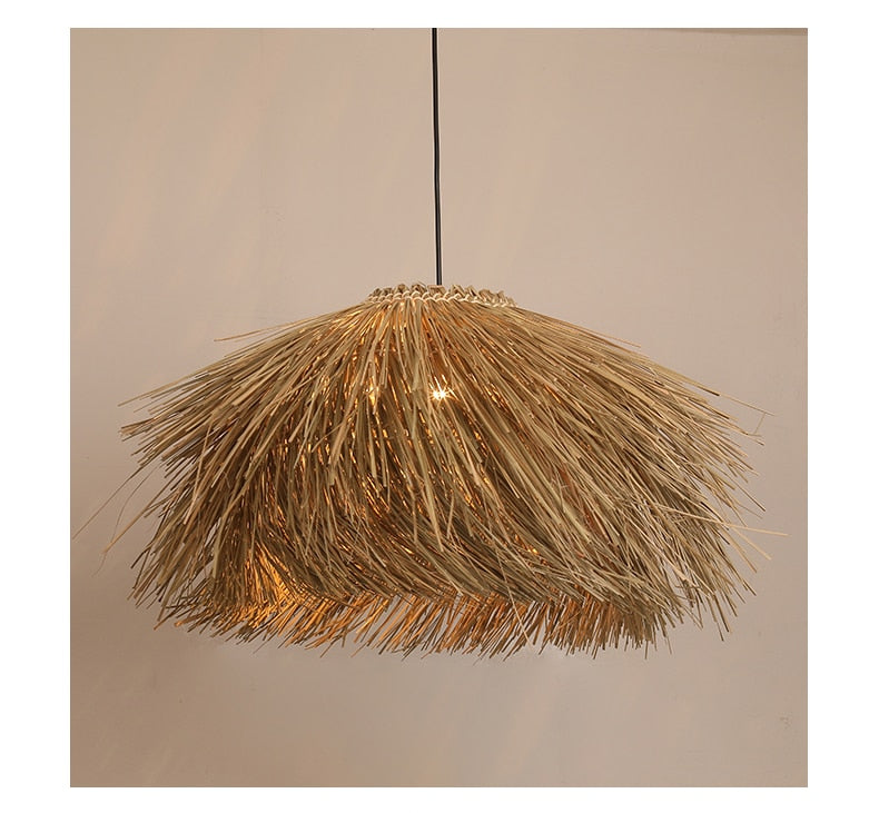 Japanese Wabi Sabi Retro Hand Woven Rattan Pendant Light