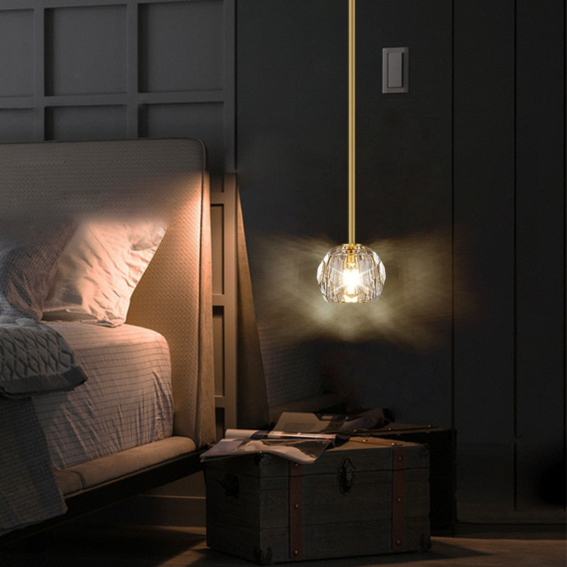 Modern LED Small Crystal Pendant Light