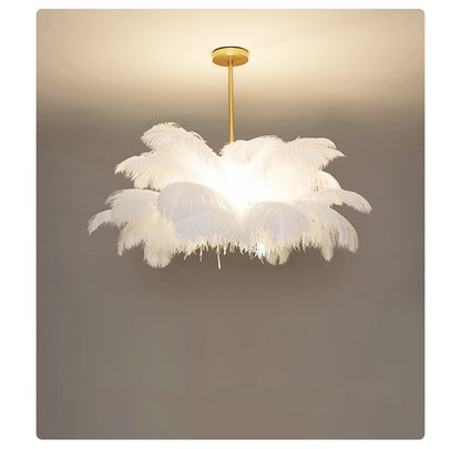 Modern Luxury Ostrich Feather Chandelier