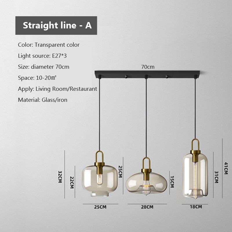 Wady Modern Mix Amber Glass Chandelier