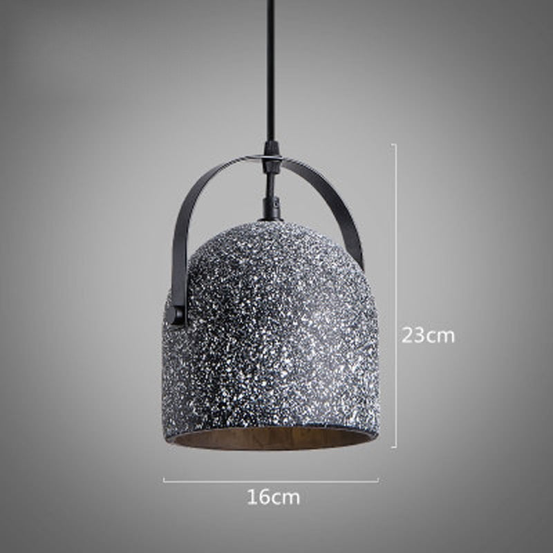 Modern Minimalist Grainy Cement Hanging Dome Pendant Light