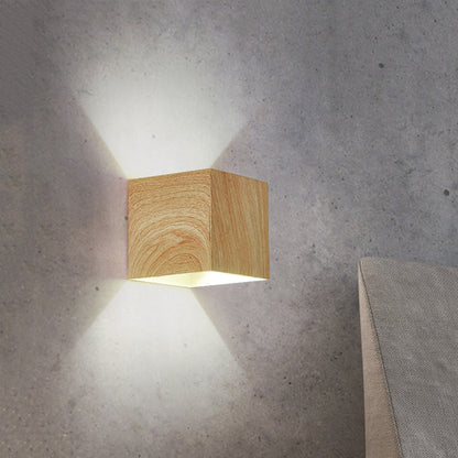 Japandi Imitation Wood Wall Light