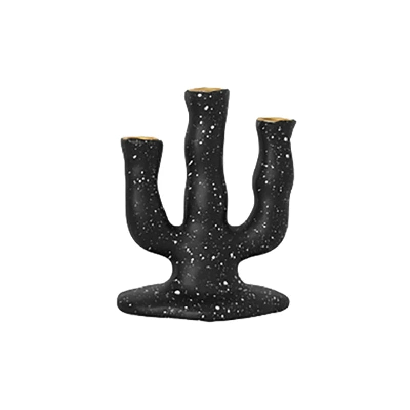 Nordic Splatted Ink Resin Candle Holders