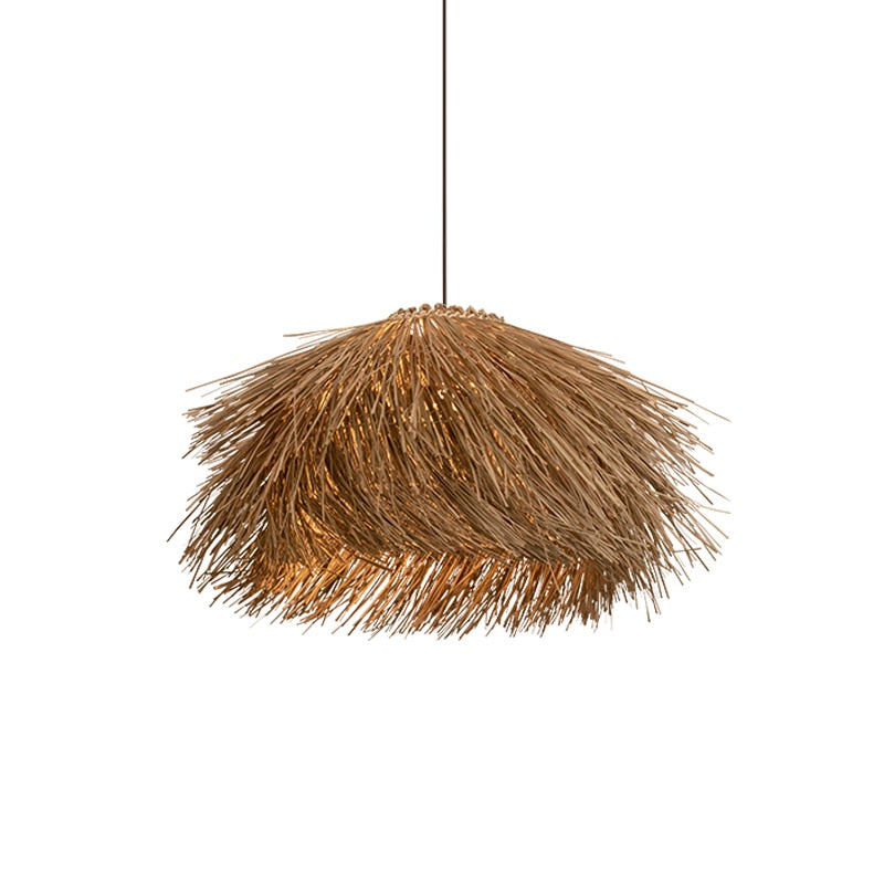 Japanese Wabi Sabi Retro Hand Woven Rattan Pendant Light