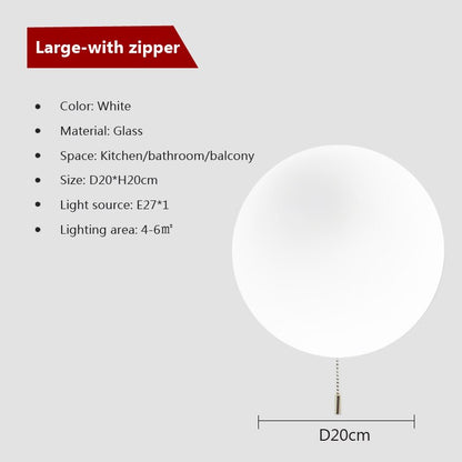 Wady Minimalist Milk Glass Ball Flush Mount