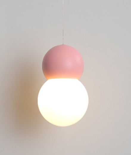 Modern Nordic LED Mixed Media Glass Globe Pendant Light