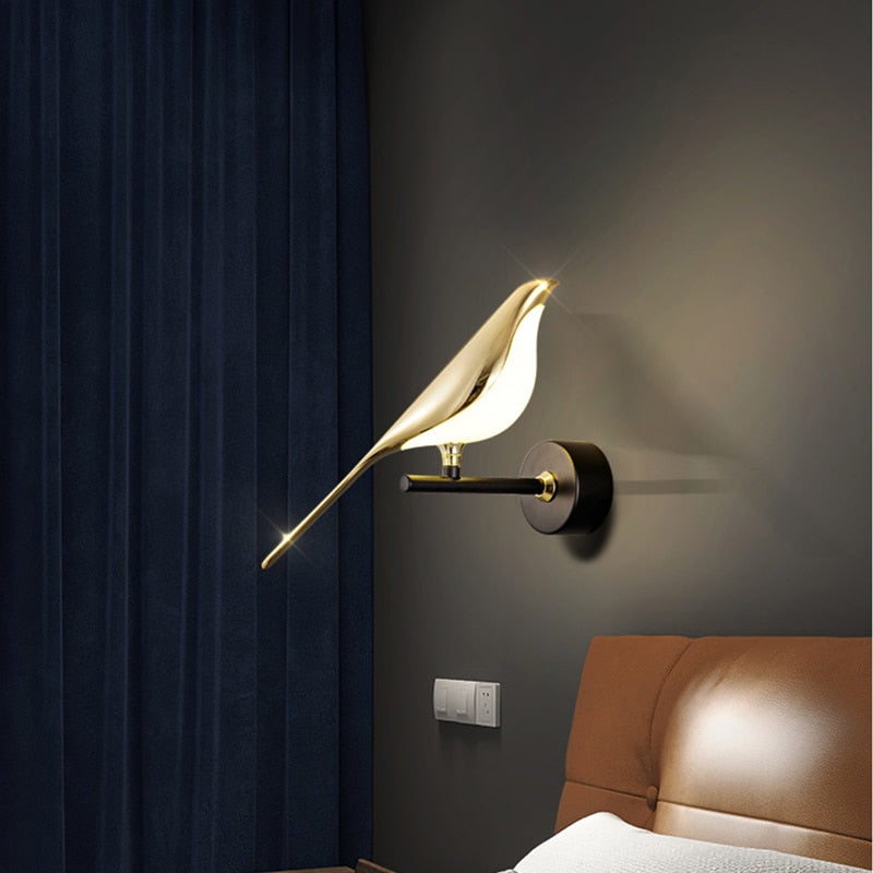 Modern Birdy Magpie Touch Switch LED Wall Lamp