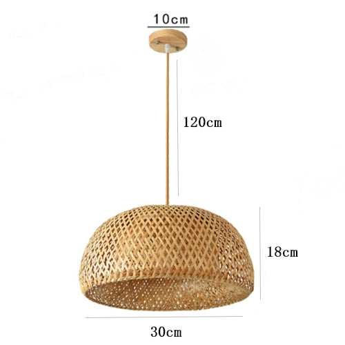 Kua Handwaved Bamboo Lantern Pendant Light