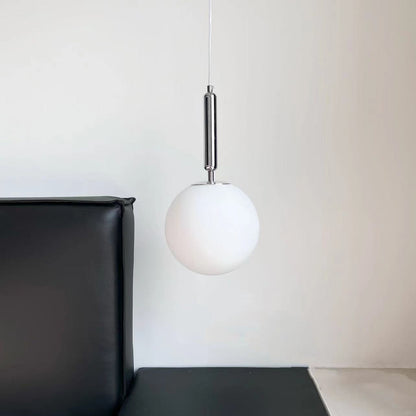 Modern Milk Glass Globe LED Pendant Light