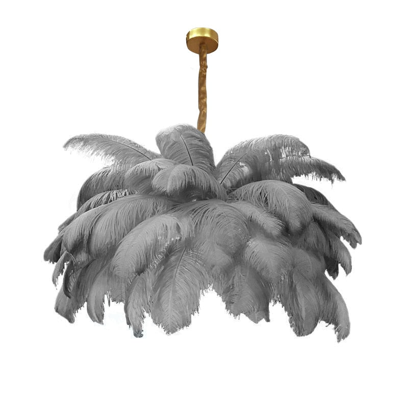 Modern Luxury Ostrich Feather Chandelier