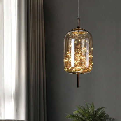 Nordic Glass Stars Jar Pendant Light