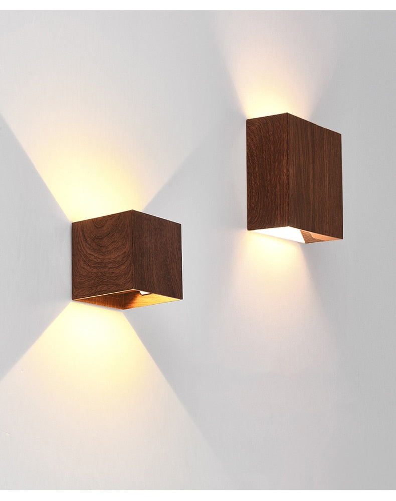 Japandi Imitation Wood Wall Light