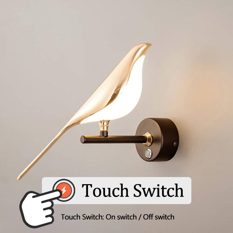 Modern Birdy Magpie Touch Switch LED Wall Lamp