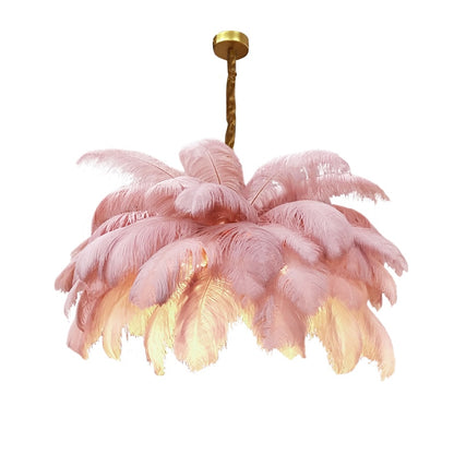 Modern Luxury Ostrich Feather Chandelier