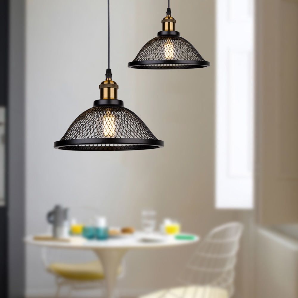 Noel Vintage Industrial Mesh Metal Pendant Light