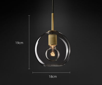 Minimalist Brass Scone + Clear Glass Pendant Light