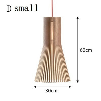 Yunke Hand-made Wooden Cage Pendant Light