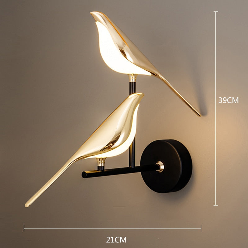 Modern Birdy Magpie Touch Switch LED Wall Lamp