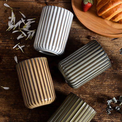 Monochromatic Vertical Striped Ceramic Cup